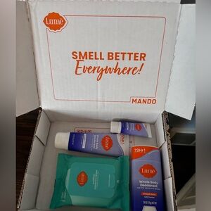 Lume deodorant pack. Includes four products. Retail for $48.50 CDN